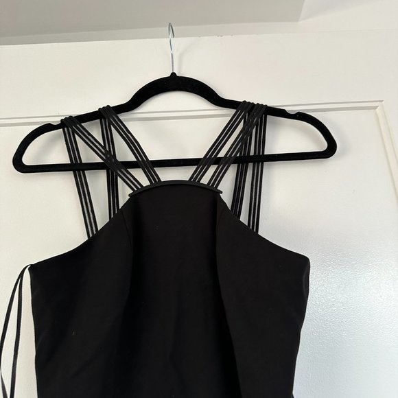 Elie Tahari Cisco Sheath Mini Dress Strappy Halter Neckline  Sz 2 Black - Picture 6 of 10